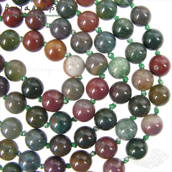 Халцедон натуральный Indian Moss 8 мм (нить 23 см.), изображение 4