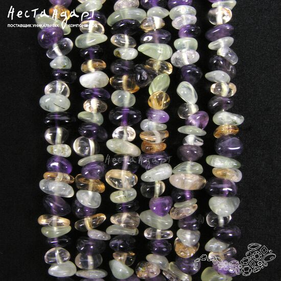 Самоцветы натуральных камней Verde Beach Pebbles 6-11 мм (нить 20 см), изображение 4