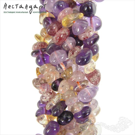 Самоцветы натуральных камней Lilla Beach Pebbles 6-11 мм (нить 20 см)