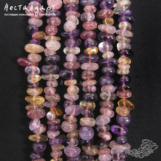 Самоцветы натуральных камней Lilla Beach Pebbles 6-11 мм (нить 20 см), изображение 3