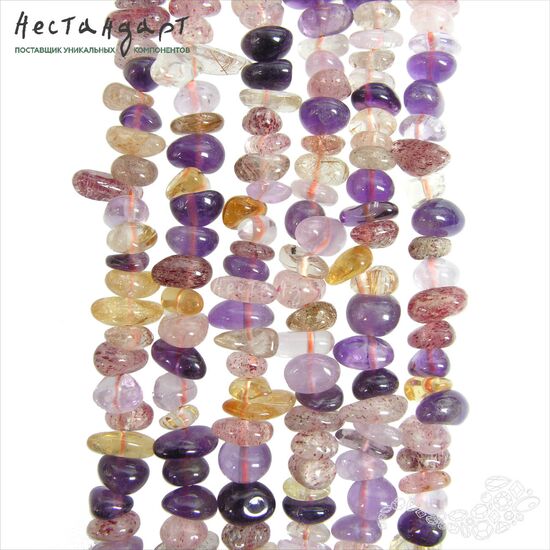 Самоцветы натуральных камней Lilla Beach Pebbles 6-11 мм (нить 20 см), изображение 4