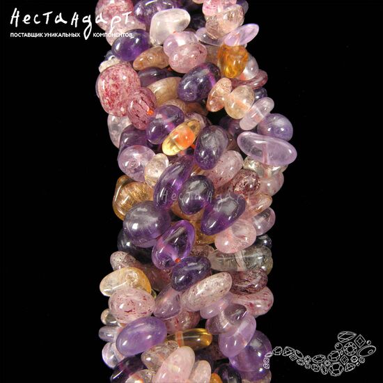 Самоцветы натуральных камней Lilla Beach Pebbles 6-11 мм (нить 20 см), изображение 5