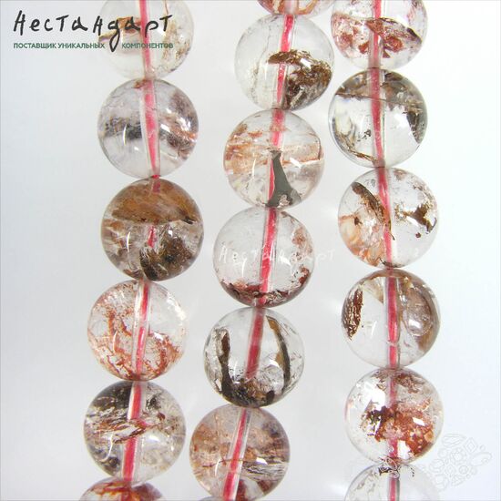 Кварц прозрачный с включениями гематита Mystic Balle 14 мм, изображение 3