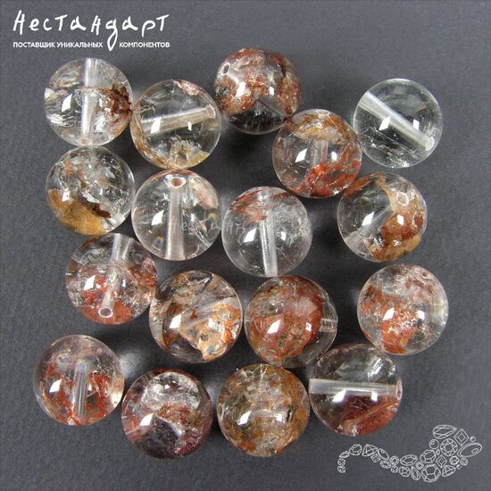 Кварц прозрачный с включениями гематита Mystic Balle 14 мм, изображение 4
