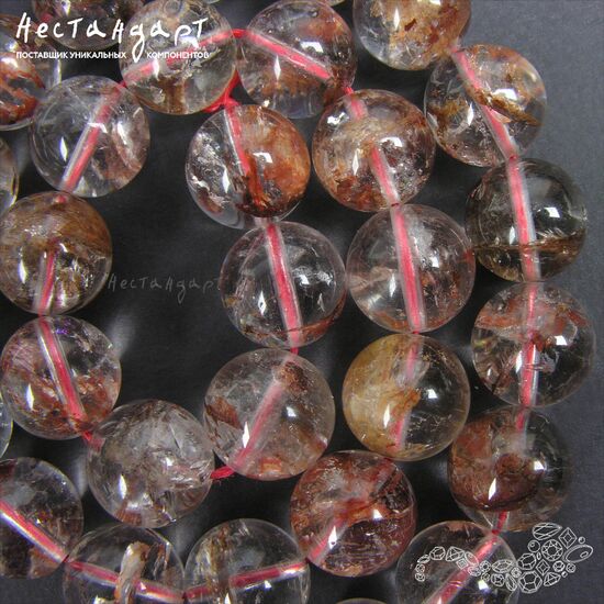 Кварц прозрачный с включениями гематита Mystic Balle 14 мм, изображение 6