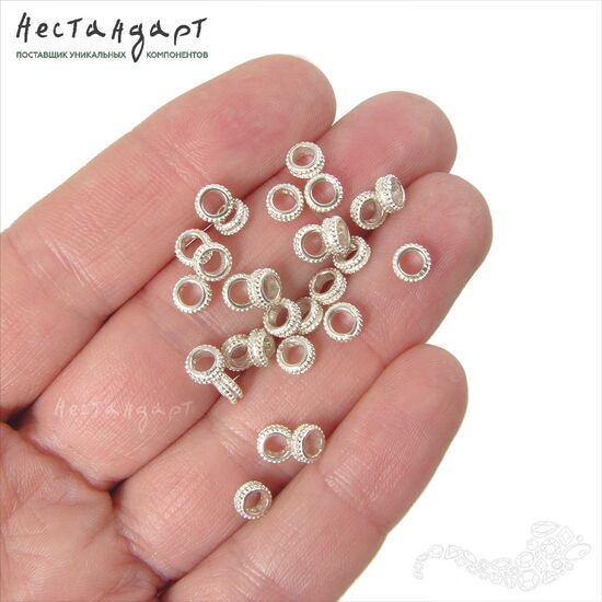 Бусина-спейсер Roll Sterling Silver 5х2,3 мм, изображение 2