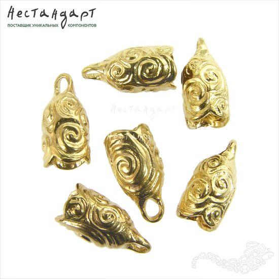 Концевик с петлей VanGogh латунь 15х8 мм