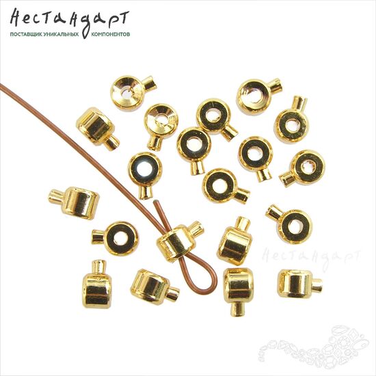 Кримп зажимной Flat One Touch Gold Plated 3х2 мм, изображение 2