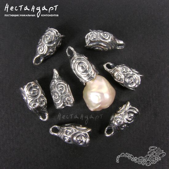 Концевик с петлей VanGogh Silver Plated 15х8 мм