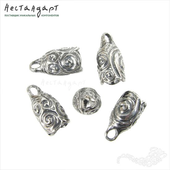 Концевик с петлей VanGogh Silver Plated 15х8 мм, изображение 2