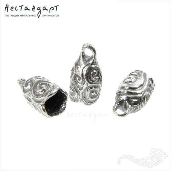 Концевик с петлей VanGogh Silver Plated 15х8 мм, изображение 4