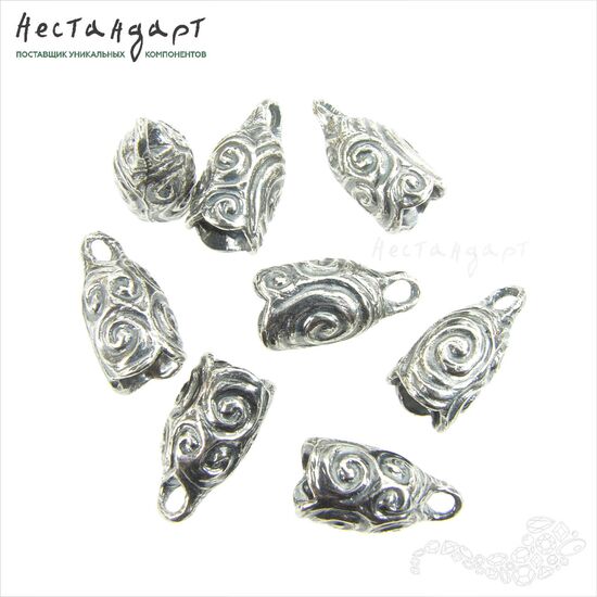 Концевик с петлей VanGogh Silver Plated 15х8 мм, изображение 5