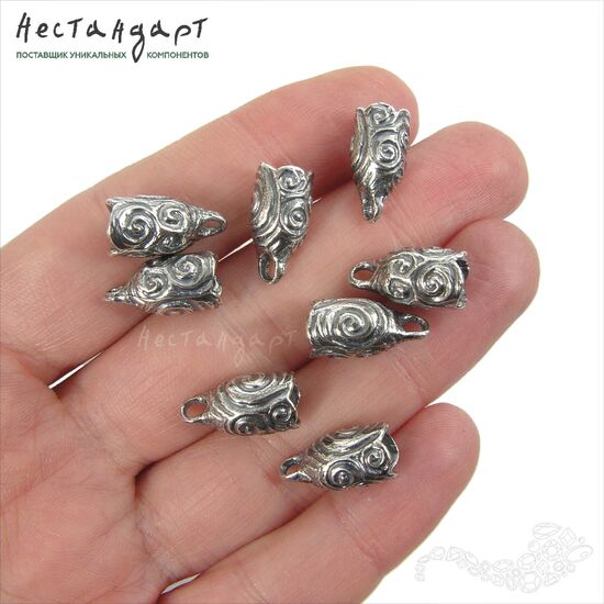 Концевик с петлей VanGogh Silver Plated 15х8 мм, изображение 6