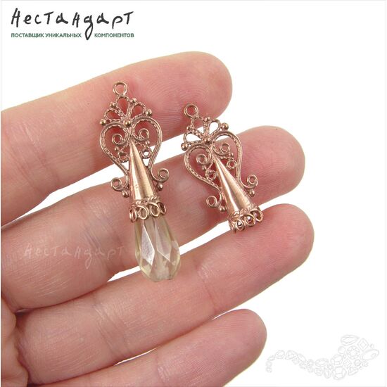 Концевик со штифтом Byzantine Filigree Patina Copper 27х12 мм, изображение 2