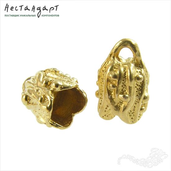 Концевик с петлей Shibori латунь 12х8 мм, изображение 3