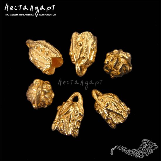 Концевик с петлей Shibori Gold Plated 12х8 мм