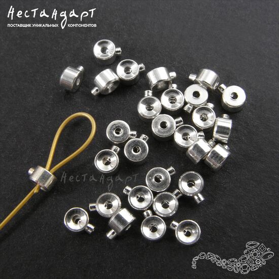 Кримп зажимной Flat One Touch Rhodium 3х2 мм