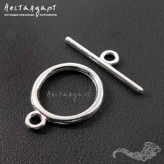 Замок-тогл Laconic Antique Silver 14 мм