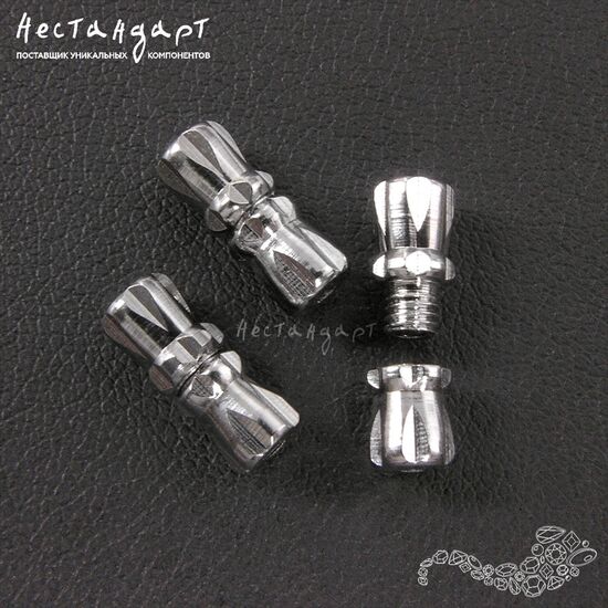 Замок винтовой Classic Rhodium 11х5 мм, изображение 2