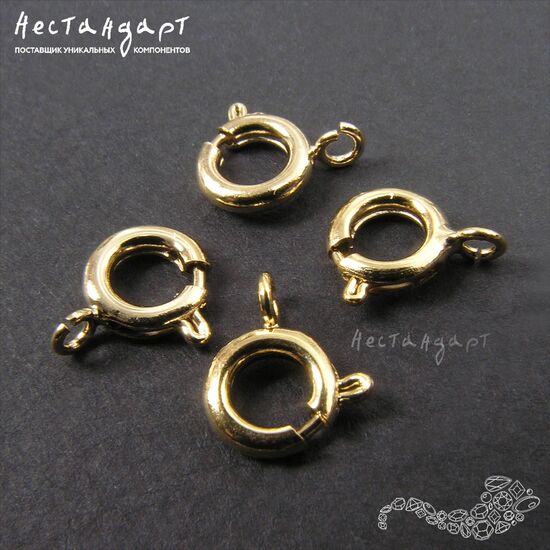 Замок-кольцо Шпрингельный Gold Plated 6 мм, изображение 2