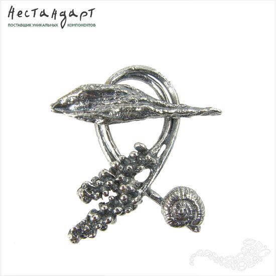 Замок-тогл Grass Silver Plated 35х25 мм