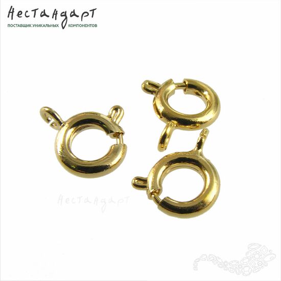 Замок-кольцо Шпрингельный Gold Plated 7 мм
