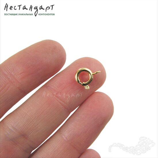 Замок-кольцо Шпрингельный Gold Plated 7 мм, изображение 2