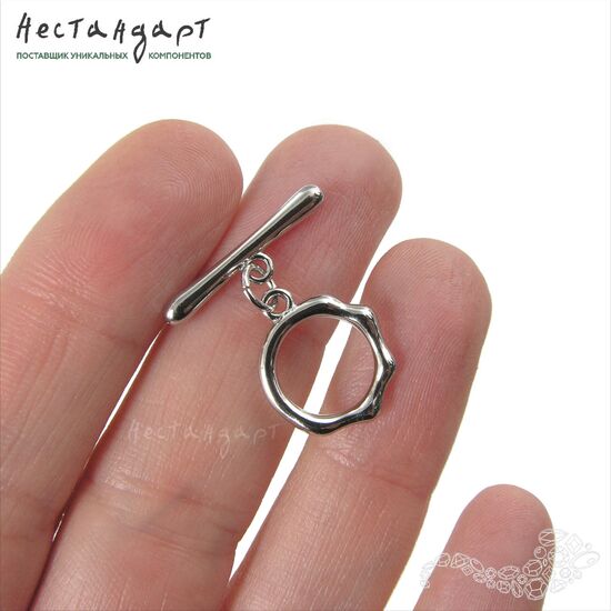 Замок-тогл Frivolous Rhodium Plated 16 мм, изображение 2
