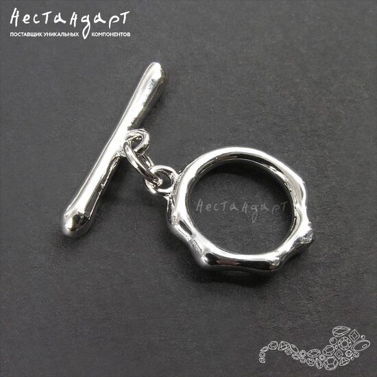 Замок-тогл Frivolous Rhodium Plated 16 мм, изображение 3