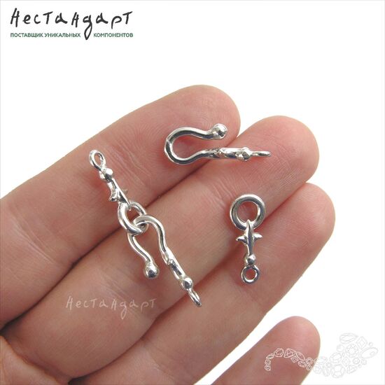 Замок-крючок Knightly Lily Rhodium Plated 32 мм, изображение 2