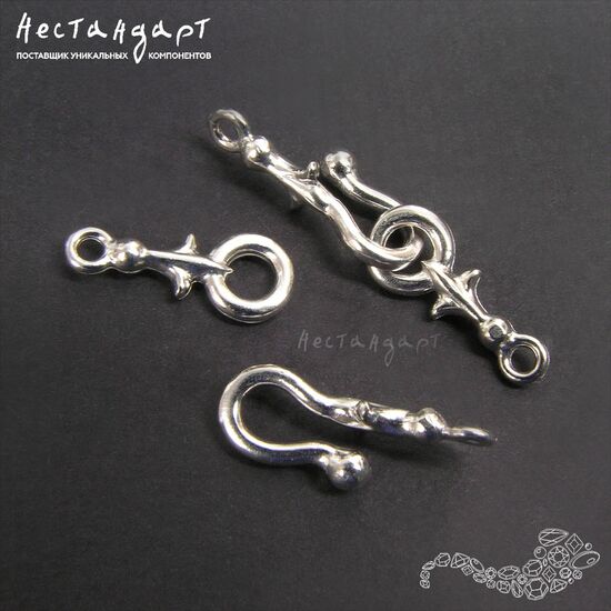 Замок-крючок Knightly Lily Rhodium Plated 32 мм, изображение 3