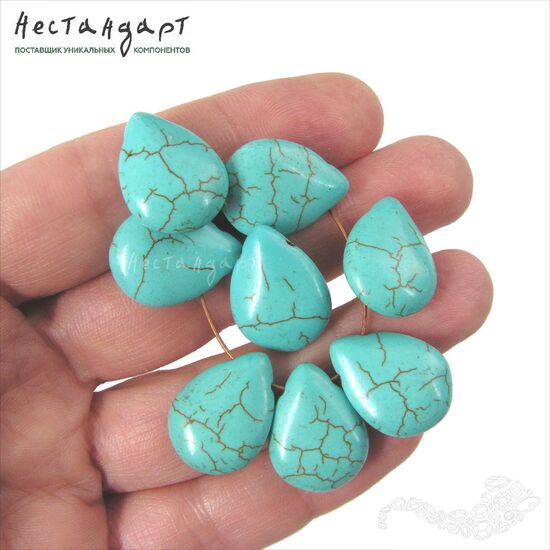 Имитация бирюзы Briolet Drop 19х13 мм, изображение 2