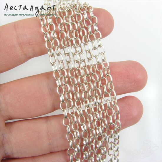 Цепочка якорная Chains Sterling Silver 4,5х3,3 мм (уп. 10 см.), изображение 2
