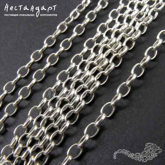 Цепочка якорная Chains Sterling Silver 4,5х3,3 мм (уп. 10 см.), изображение 4