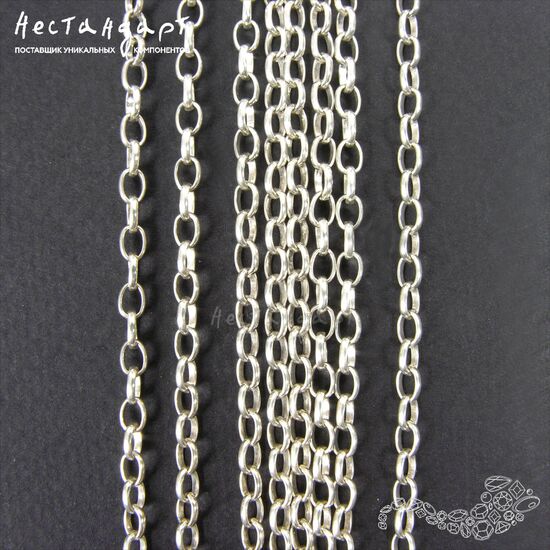 Цепочка якорная Chains Sterling Silver 4,5х3,3 мм (уп. 10 см.), изображение 5