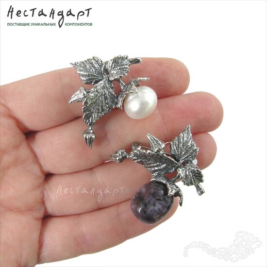 Основа для броши Summer Silver Plated 45х35 мм, изображение 2