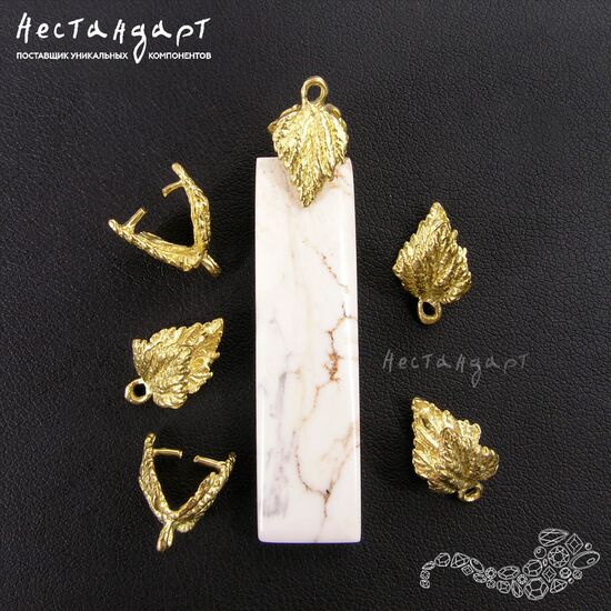 Бейл-держатель зажимной для кулона Pianta латунь 13х10 мм, изображение 2