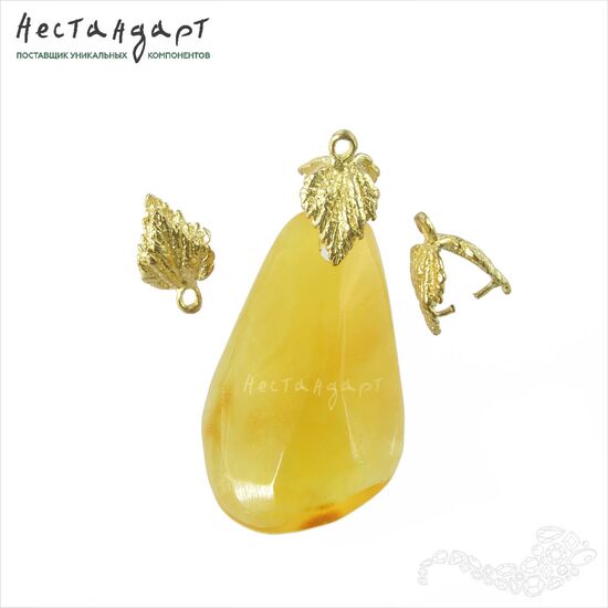 Бейл-держатель зажимной для кулона Pianta латунь 13х10 мм, изображение 3