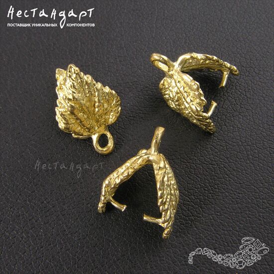 Бейл-держатель зажимной для кулона Pianta латунь 13х10 мм, изображение 4