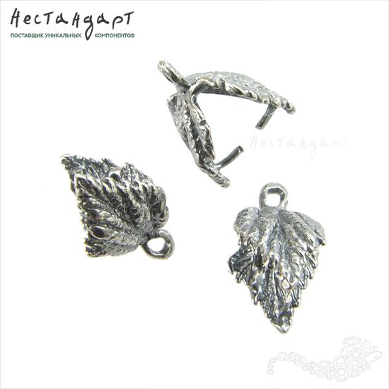 Бейл-держатель зажимной для кулона Pianta Silver Plated 13х10 мм, изображение 4