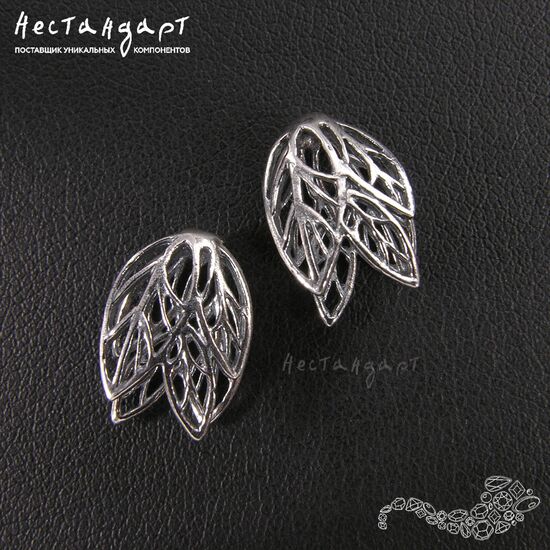 Чашечки для бусин Leaves Sterling Silver 14х9 мм, изображение 5
