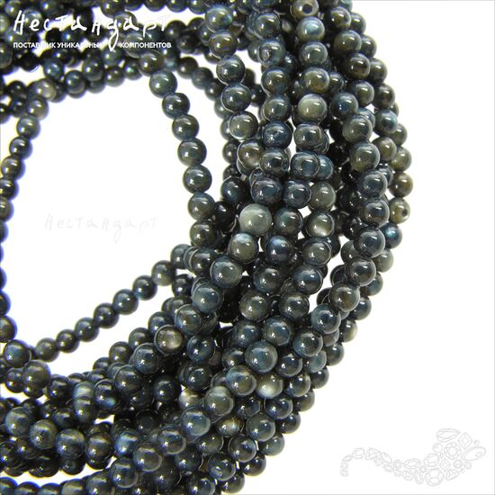 Перламутр натуральный Cairo Night 3 мм (нить 38 см), изображение 3