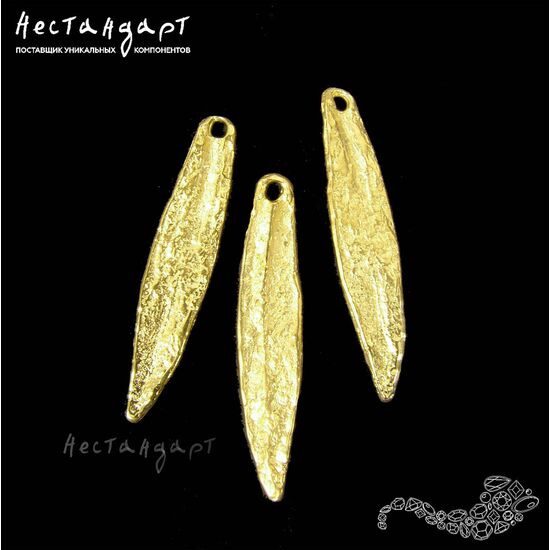 Подвеска Willow Leaf латунь 25х5 мм, изображение 2