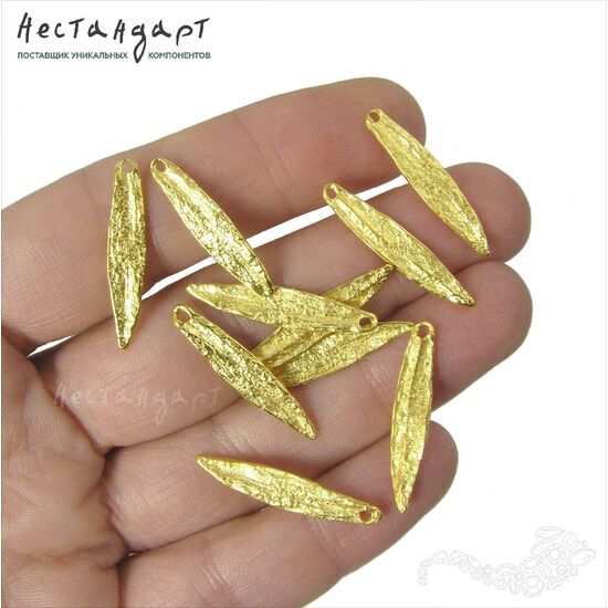 Подвеска Willow Leaf латунь 25х5 мм, изображение 4
