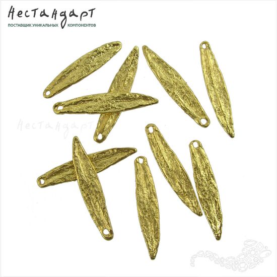 Подвеска Willow Leaf латунь 25х5 мм, изображение 3