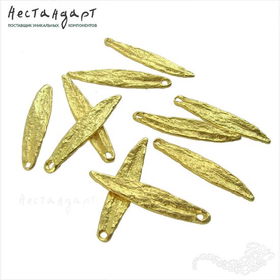 Подвеска Willow Leaf латунь 25х5 мм