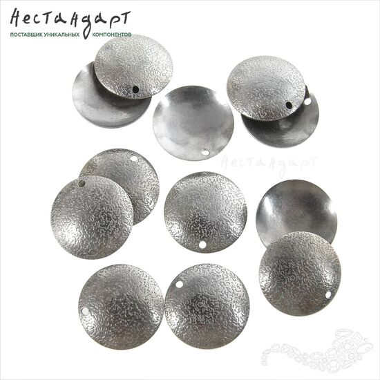 Подвеска Texture Silver Plated 15 мм