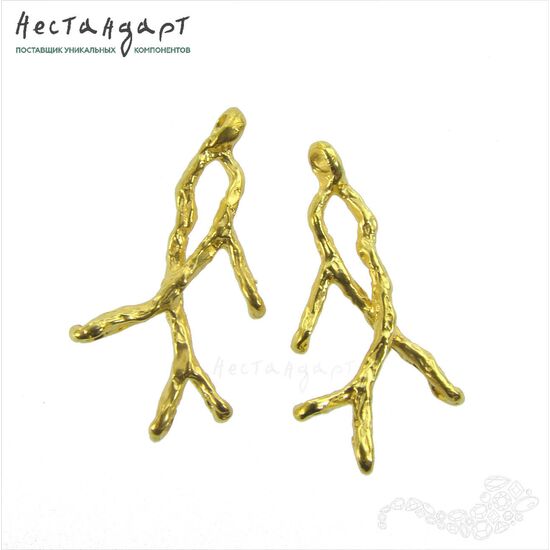 Авторский коннектор Winter Branch латунь 24х14 мм, изображение 2