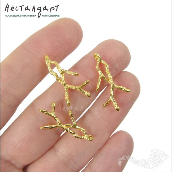 Авторский коннектор Winter Branch латунь 24х14 мм, изображение 3