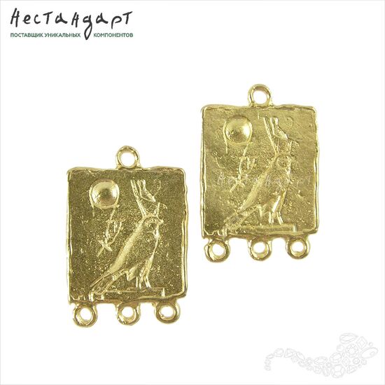 Коннектор-подвеска Egyptian Signs латунь 25х17 мм, изображение 3